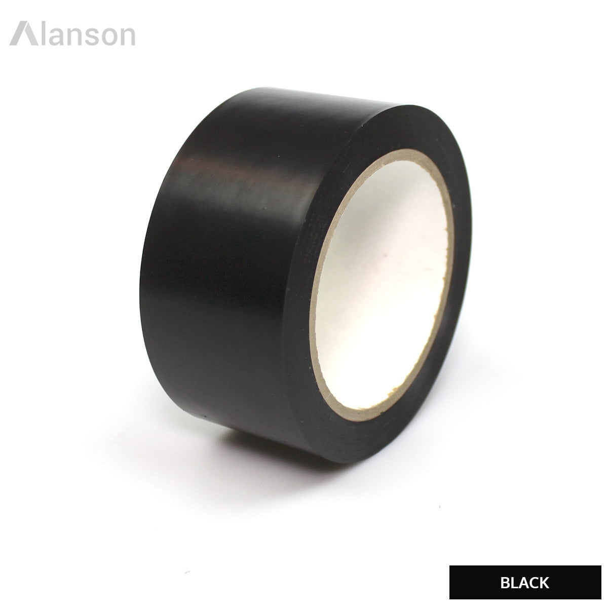4"(96mm) General Purpose Colored Vinyl Tape ,Black [12 Rolls]