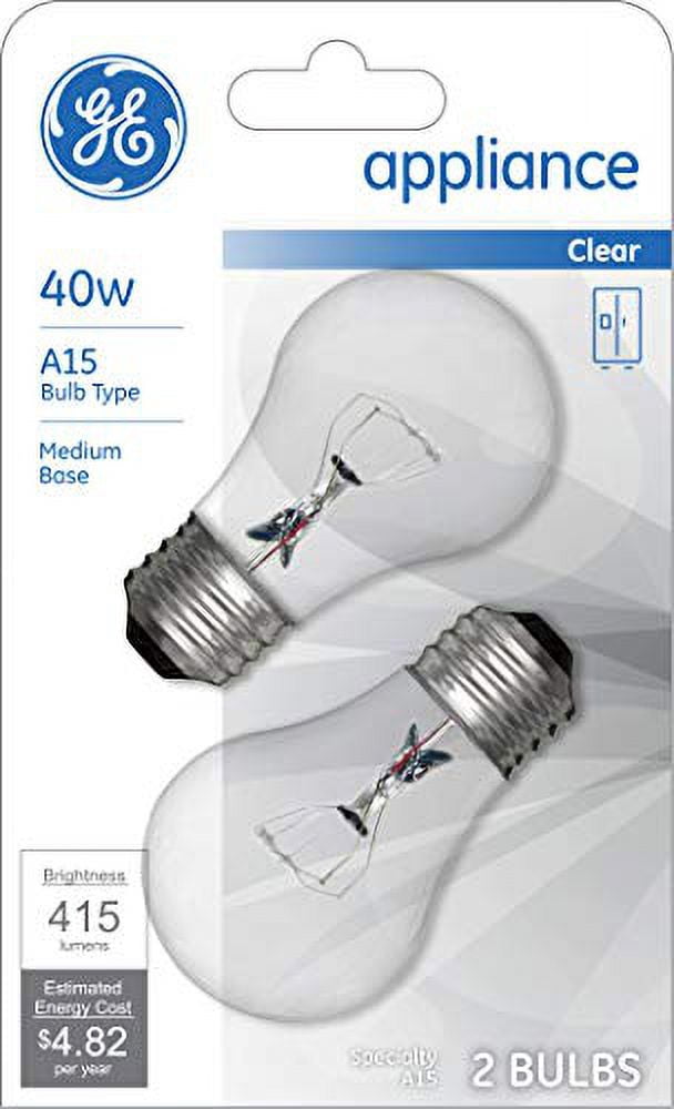 GE Appliance 21188 40-Watt, 415-Lumen A15 Light Bulb with Medium Base, 24-Pack, Crystal Clear, 24 Count