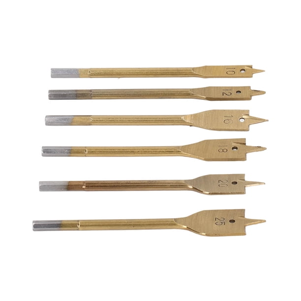 Broca de madera de pala, 6 piezas, broca de espada, abridor de agujeros para carpintería, juego de brocas planas, estética elegante