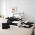 thumbnail image 6 of Homewish Music Lover 7pcs Bedding Comforter Set,Black Splatter Ink Queen Bedding Sets,Musical Notes Queen Sheet Sets For Girl Boys,Microfiber Bedroom Decor Reversible, 6 of 8