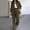 Army Green plus size 2 piece set a1, variant on Women Plus Size 2 Piece Set Casual Long Sleeve Shirt Wide Leg Pants Solid Business Travel Outfits Loose Collared Tops Comfy Matching Lounge Work Attire, White 4XL