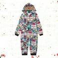 thumbnail image 2 of Odeerbi Christmas Onesie Pajamas for Family Holiday Sleep Jumpsuit Long Sleeve Family Christmas Pajamas Matching Sets Kids Fashion Lattice Print Plush Jumpsuit Sleepwear PJs Set Gray, 2 of 5