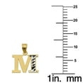 thumbnail image 2 of Genuine 14k Two-tone Gold 0.59" Diamond-cut Initial Letter M Necklace 16", 18", 20", 22" Trendy Charm Initial Necklaces for Women, 2 of 8