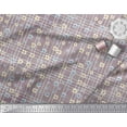 thumbnail image 2 of Soimoi Purple Rayon Fabric Check & Floral Printed Craft Fabric by The Yard 42 Inch Wide, 2 of 3