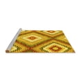 thumbnail image 2 of Ahgly Company Machine Washable Indoor Round Southwestern Yellow Country Area Rugs, 4' Round, 2 of 4