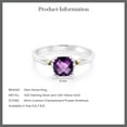 thumbnail image 5 of Gem Stone King 925 Sterling Silver and 10K Yellow Gold Cushion Checkerboard Purple Amethyst Engagement Ring for Women (0.70 Cttw, Gemstone Birthstone, Available in Size 5, 6, 7, 8, 9), 5 of 5