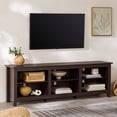 thumbnail image 3 of Tv Stand Entertainment Console Tv Cabinet Modern 3-Shelf Open Storage 70" Tv Stand For 80" Tvs - Espresso, 3 of 6