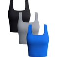 thumbnail image 1 of SURJDE Women's 3 Piece Tank Tops Ribbed Seamless Workout Exercise Shirts Yoga Crop Tops, 1 of 3