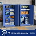 thumbnail image 5 of AUHUP 71" Metal Cabinet with Locking Doors and 5 Adjustable Shelves, Blue Garage Storage Cabinet for Warehouse, Basement, Home Office, Tool File Storage Utility Cabinets, 5 of 8