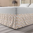 thumbnail image 1 of Floral Bed Skirt, Rhythmic Abstract Modern Motifs Art Botanic Flowers on Plain Backdrop, Elastic Bedskirt Dust Ruffle Wrap Around for Bedding Decor, 4 Sizes, Peach Pale Almond Green, by Ambesonne, 1 of 2