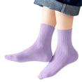 thumbnail image 3 of Fancifize Girls Boys Cotton Socks Kids Soft Strentch Bereathable Baisc Solid Color Ribbed Mid Socks 1-12 Years, 3 of 6