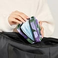 thumbnail image 5 of Sanitary Napkin Storage Bag, Seamless Purple Blooming Lilacs Flowers Pattern Portable Menstrual Pad Bag for Teen Girls Store Panty Liners Tampons Sanitary Pads for Women Ladies, 5 of 6