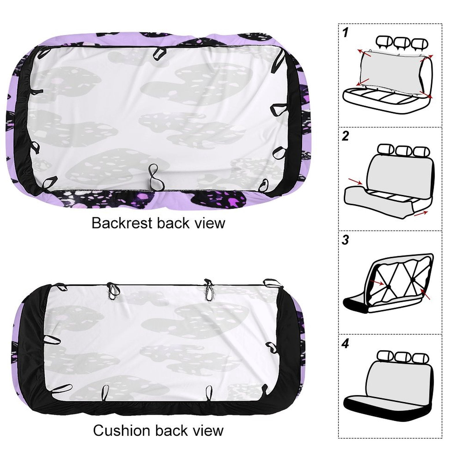 Animal Print Patterns Print Car Accessories Car Rear Seat Covers Fashion Auto Back Seat Protector Decoration Universal Auto Interior