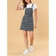 thumbnail image 6 of Allegra K Women's Christmas Adjustable Strap Plaid Suspender Overall Dress, 6 of 7