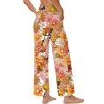 thumbnail image 3 of Psesaysky Women's Wide Leg Pants with Pockets High Waist Adjustable Knot Loose Casual Trousers Business Travel Casual Pants (70s Hippie Floral Print), Size XL, 3 of 7