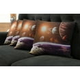 thumbnail image 2 of Ambesonne Galaxy Throw Pillow Cover 4 Pack, Space View Solar System, 16", Magenta Orange, 2 of 6