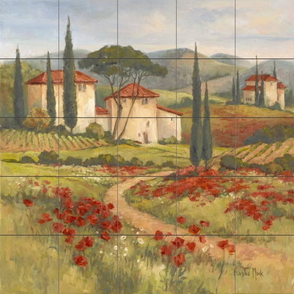 Tile Mural Kitchen Backsplash - Tuscan Dream I-BM - by Barbara Mock