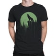 thumbnail image 2 of Moonlit Howling Wolf Silhouette Men's T-shirt, 2 of 3