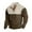 A-Brown22, variant on XIAOCHA Men's Corduroy Sweatshirt Loose Henley Collar Leather Elbow Patches Top Outdoor Casual Sport Sweatshirts