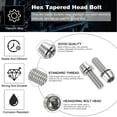 thumbnail image 3 of Uxcell M6x18mm Titanium Bike Stem Bolt, 4 Pack Hex Tapered Head Bolt for Bicycle Crank Brake Fixed Upgrade, Silver Tone, 3 of 6