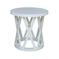 thumbnail image 5 of International Concepts Round Ceylon Solid Wood End Table White, 5 of 7