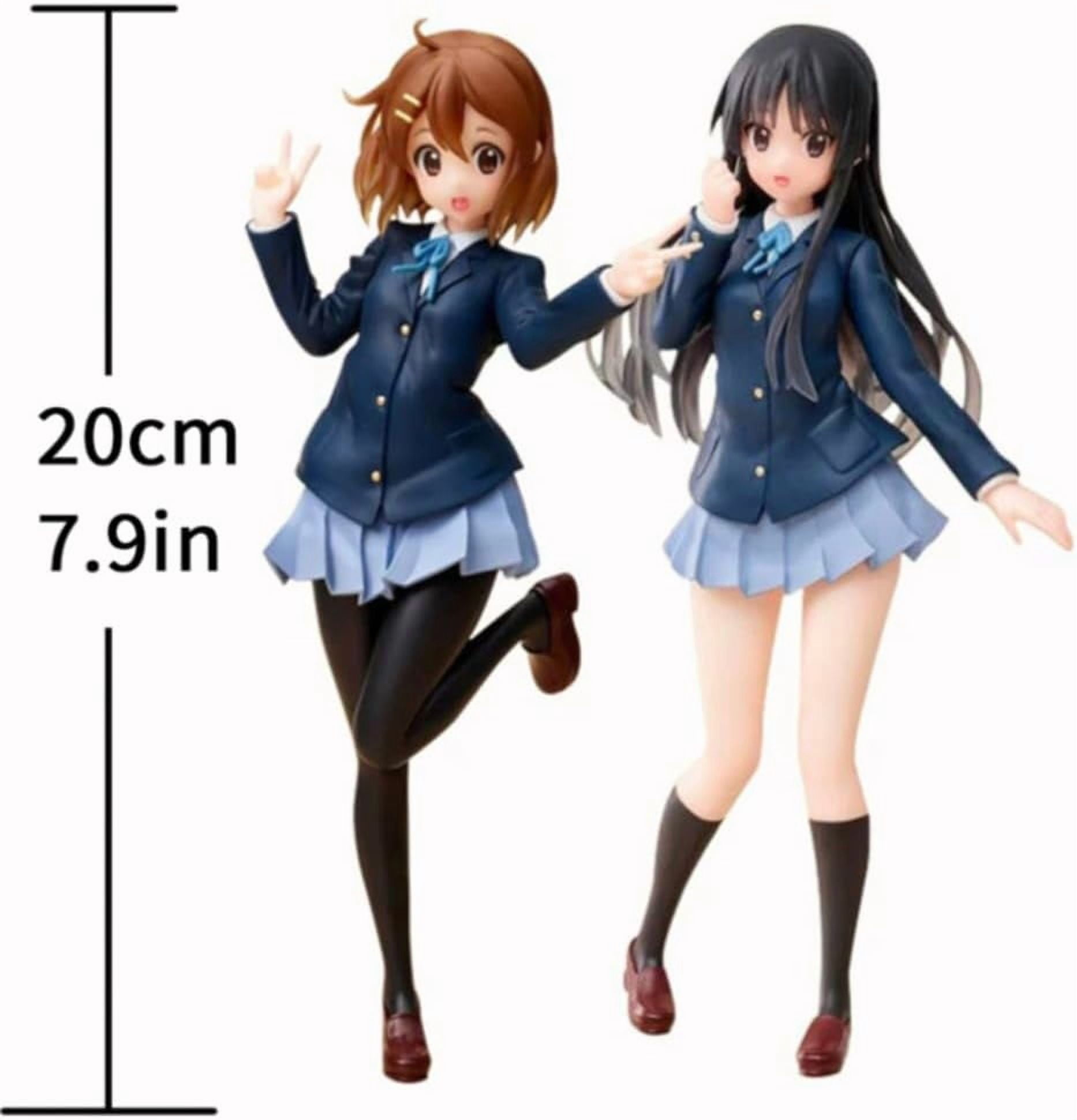 New K-ON! Hirasawa Yui、Akiyama Mio 2pc (Uniform Ver) Character Anime Model Statue Action Figures Desktop Ornament Popular Decorations Fan Souvenirs Creative Gift Collectable