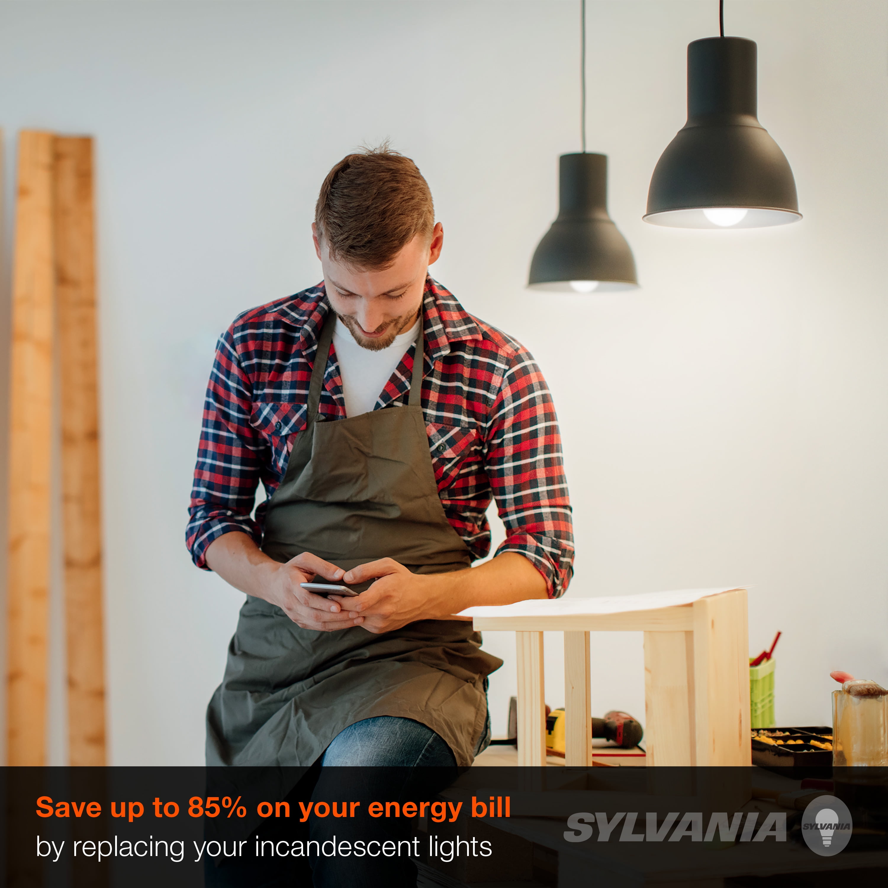 SYLVANIA 11.5W (100W Equivalent) Daylight General-Purpose Light Bulbs, A19, White Filament, Dimmable (8pk)
