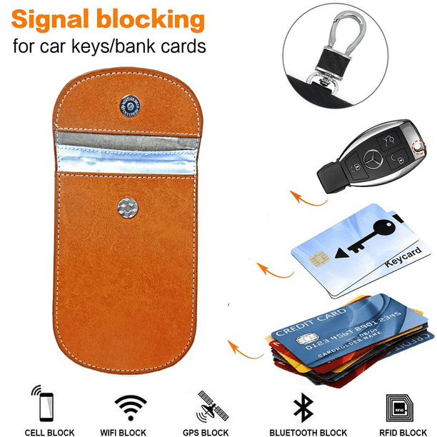 Pochette de blocage de signal de clé de voiture RFID bloquant sac clé  antivol b
