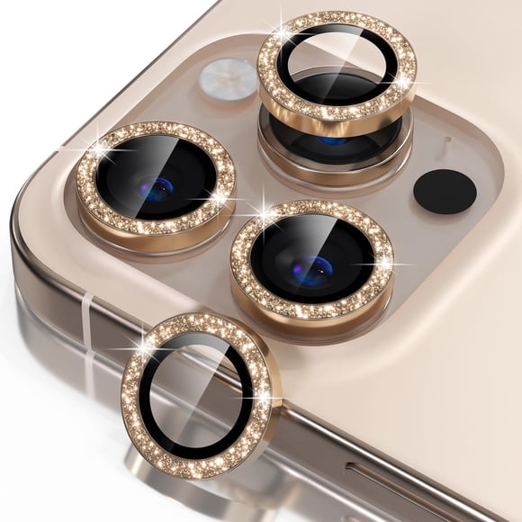 Protector de Lente para Cámara Misea iPhone 16 Pro con Brillo Dorado
