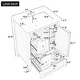 thumbnail image 2 of Harper & Bright Designs 24" Small Bathroom Vanity Sink Combo with Storage , Bathroom Floor Cabinet with Drawers and Adjustable Shelf, White, 2 of 16