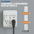 thumbnail image 5 of ELEGRP 6 Outlet Extender with Central Anchor, 3 Prong Grounded Wall Tab, Multiple Outlet Extender with 6 Electrical Outlets, ETL Listed, White（2 Pack), 5 of 8