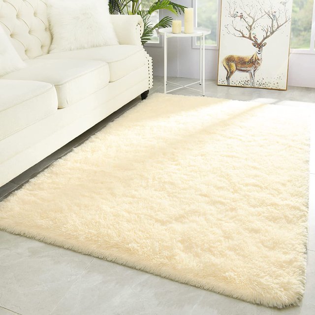 Merelax Alfombra suave y moderna para interiores, para dormitorio, sala de estar, habitación de niños, decoración del hogar, alfombras de piel peludas y esponjosas antideslizantes, cómoda alfombra par