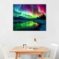 thumbnail image 2 of Acheng Wall Art Aurora scenery Painting on Canvas Stretched and Framed Canvas Paintings Ready to Hang for Home Decorations Wall Decor 20x16in, 2 of 6