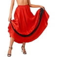 thumbnail image 3 of Raenseen Womens Flamenco Dance Skirt Folkloric Spanish Bull Dance Skirts Full Circle Mexican Type C 180 Degree One Size, 3 of 9