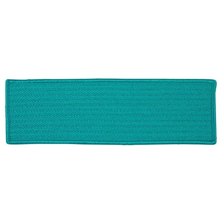 Solid Color Indoor/Outdoor Stair Treads, Turquoise, 32 Length, 6 Height - Colonial Mills-Color:Turquoise