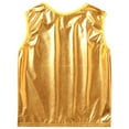 thumbnail image 4 of YONGHS Girls Kids Metallic Sleeveless Tank Tops for Hip Hop Jazz Modern Dance Performance Vest Top Gold 1-6, 4 of 6