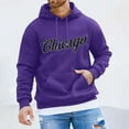 thumbnail image 2 of CONFREE Mens Hoodie City Letter Prints Hoodies For Men Graphic Long Sleeve Casual Pullover Hooded Sweatshirts With Pockets, 2 of 4