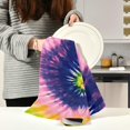 thumbnail image 6 of Dreamtimes Colorful Psychedelic Tie Dye Swirl Kitchen Towel, Dish Towels Quick Drying Tea Towels Absorbent Hand Towels for Kitchen Sink Dinner Table 28 x 18 Inches, Set of 4, 6 of 7