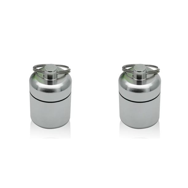 Mini caja de pastillas Yuarrent 2piezas llavero de aleación de aluminio Plata