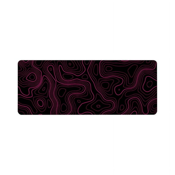 Topographic Contour Extended Big Mouse Pad Computer Keyboard Mouse Mat Mousepad with 2mm Non-Slip 11.8x31.5Inch D