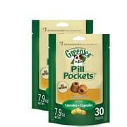 (Pack of 2) Greenies Pill Pockets Dog Treats, Chicken Flavor, 7.9 oz. (30 Treats)