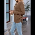 thumbnail image 4 of Camisetas de Mujer con Cuello en V, Larga, Informales, Básicas, Lisas y Suaves Café XXL, 4 of 10