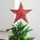 thumbnail image 5 of Adorno navideño con purpurina Yyuenw, estrella roja brillante para decoración navideña, 5 of 5