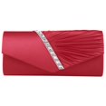 thumbnail image 3 of Ladies Ruffle Party Prom Bridal Evening Envelope Clutch Bag, LY6682 red,1 x Women Bag,red, 3 of 4