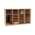 thumbnail image 4 of FixtureDisplays® Wood Adjustable Literature Organizer, 36 Compartment Mailslot Organizer, Removable Shelves, Stackable 18818-CLASSIC, 4 of 5