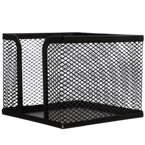 HINTRMENT Office Supply Organizer Note Box Iron Desk Decoration Simple Design Black 1Set