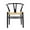 Black, variant on Heavenly Collection| Wishbone Wood Dining Chair Set of 2 for Kitchen or Dining Room