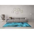 thumbnail image 3 of Ahgly Company Indoor Round Oriental Light Blue Industrial Area Rugs, 4' Round, 3 of 4