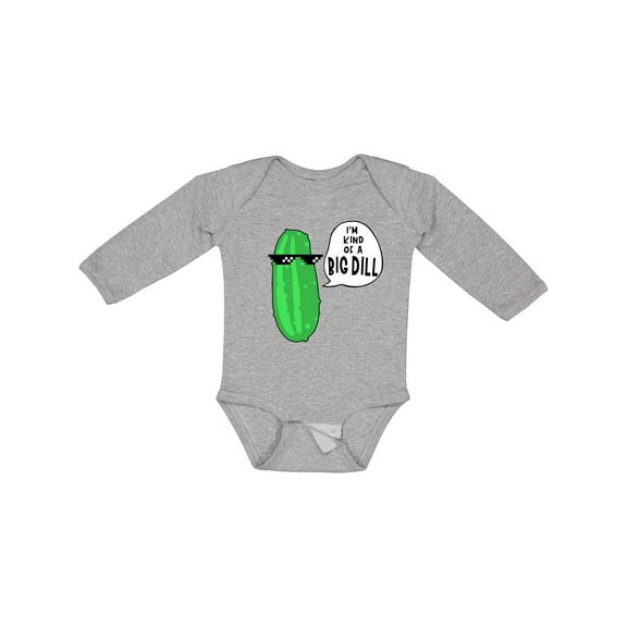 Inktastic I'm Kind of a Big Dill Pickle with Sunglasses Boys or Girls Long Sleeve Baby Bodysuit