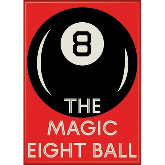 Ata Boy Magic 8 Ball Red 2.5" X 3.5" Magnet for Lockers and Refrigerators